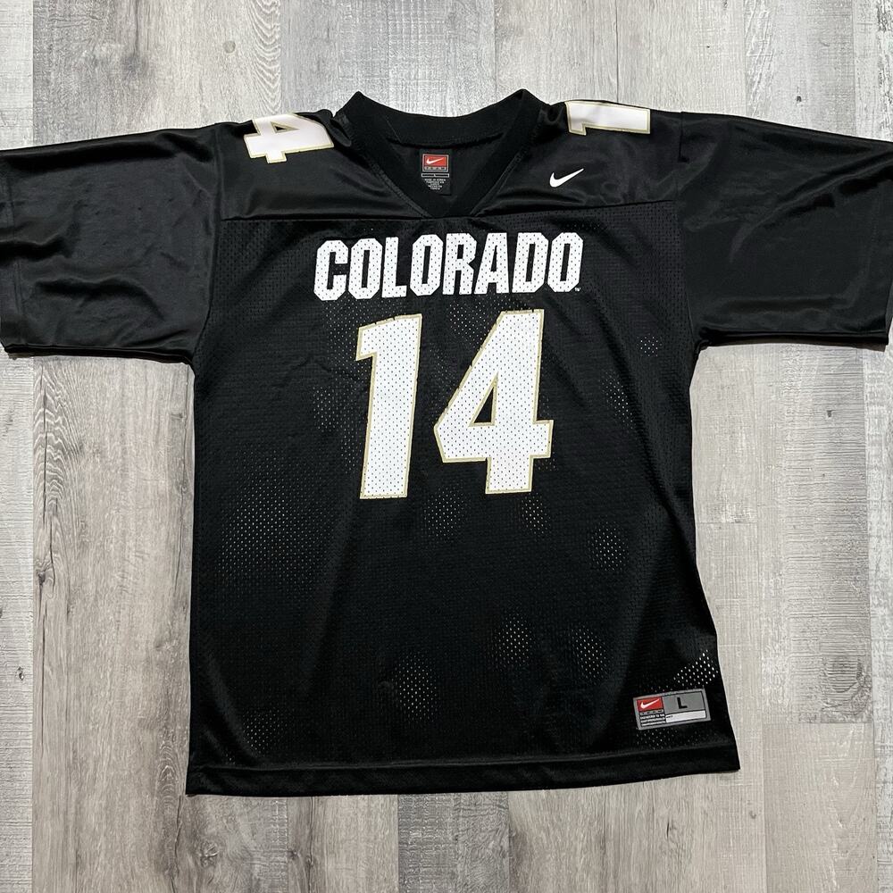 Nike Colorado Buffaloes Black Mesh CU Buffs #14 College Jersey Youth L Fits S